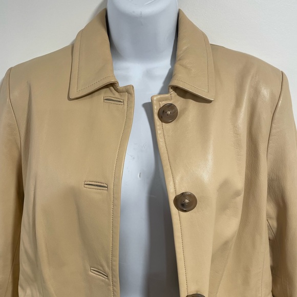 Banana Republic Light Tan Leather Coat - Picture 5 of 7